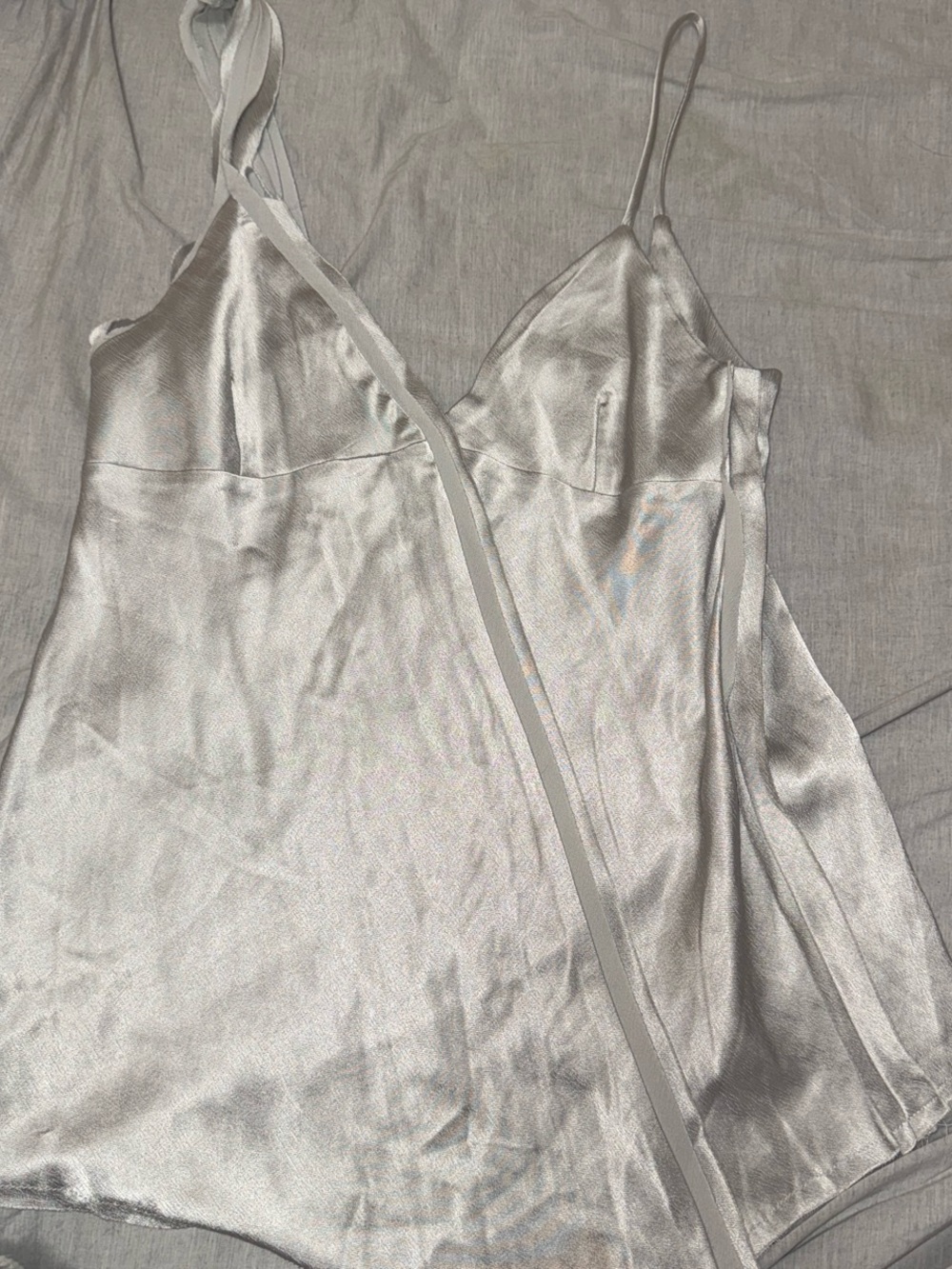 Zara Silver Satin Cami Top